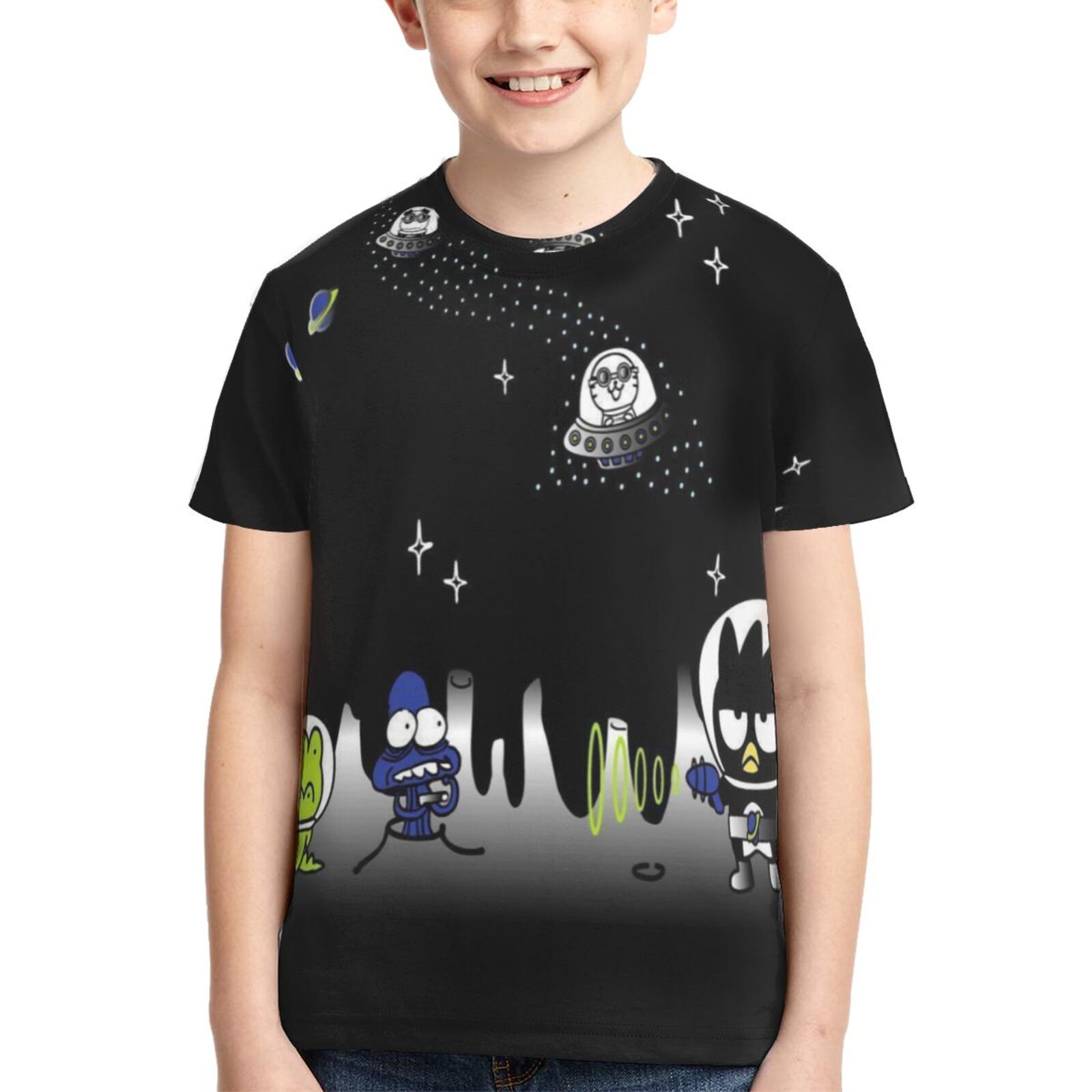 Kids Badtz Maru Shirts 3D Printing Cartoon T Shirt Casual Top Summer Short Sleeve Novelty Tee for Boys Girls